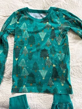 Old Navy Teal Kids' Christmas Tree Long-Sleeve PJ set